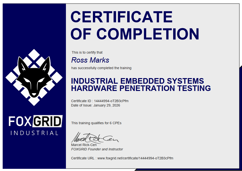 Industrial Embedded Systems Hardware Penetration Testing