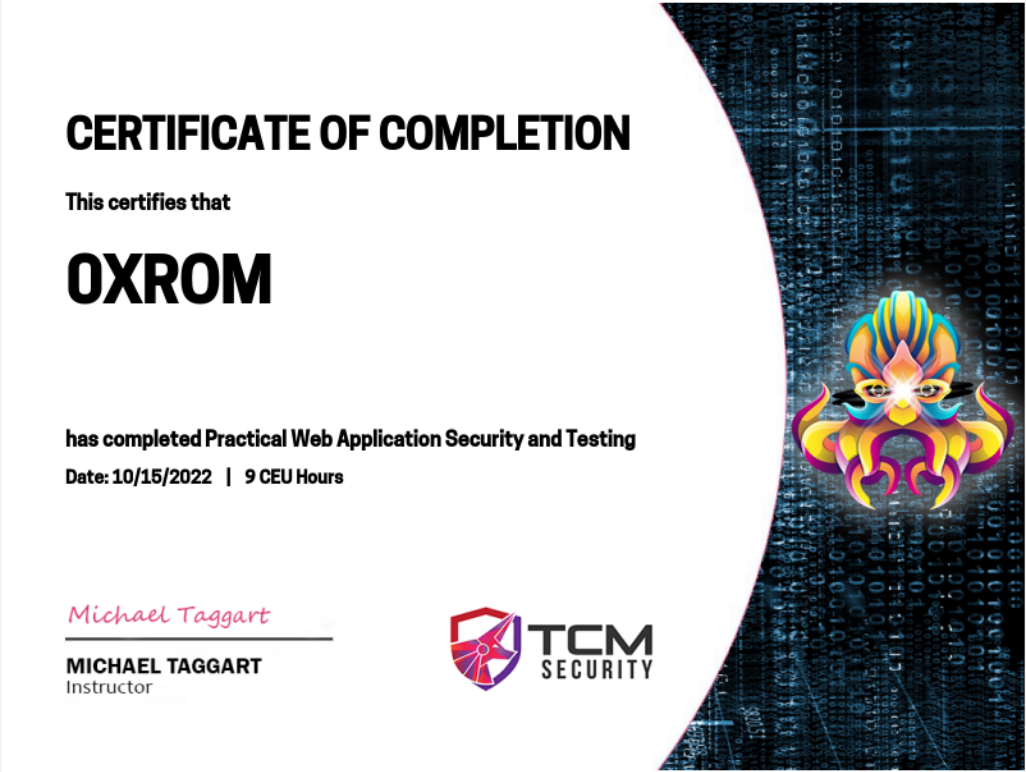 Practical Web Application Security and Testing with TCM Security