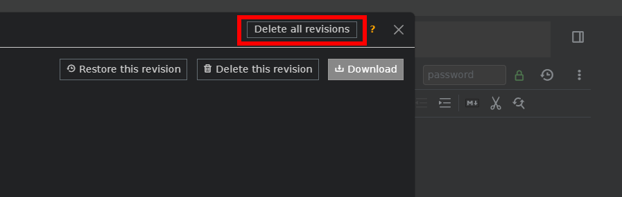delete all revisions